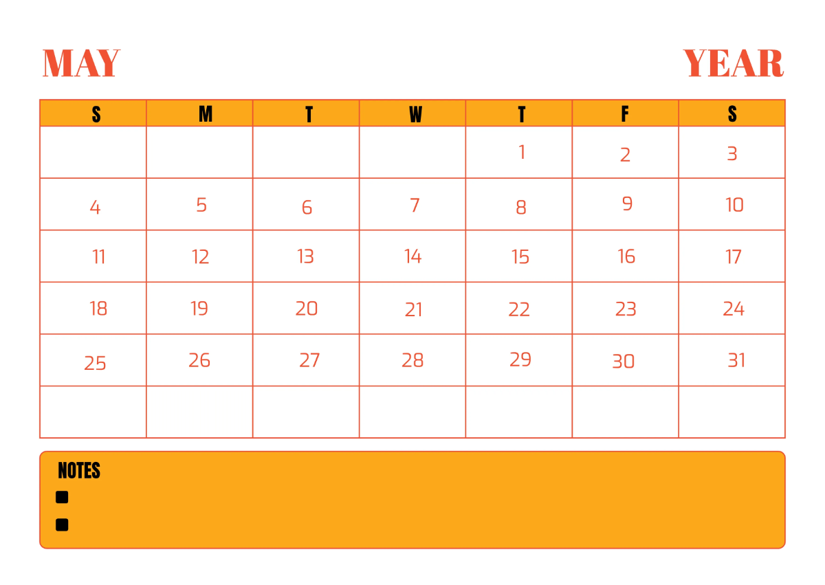 Free Restaurant Marketing Desk Calendar Template to Edit Online