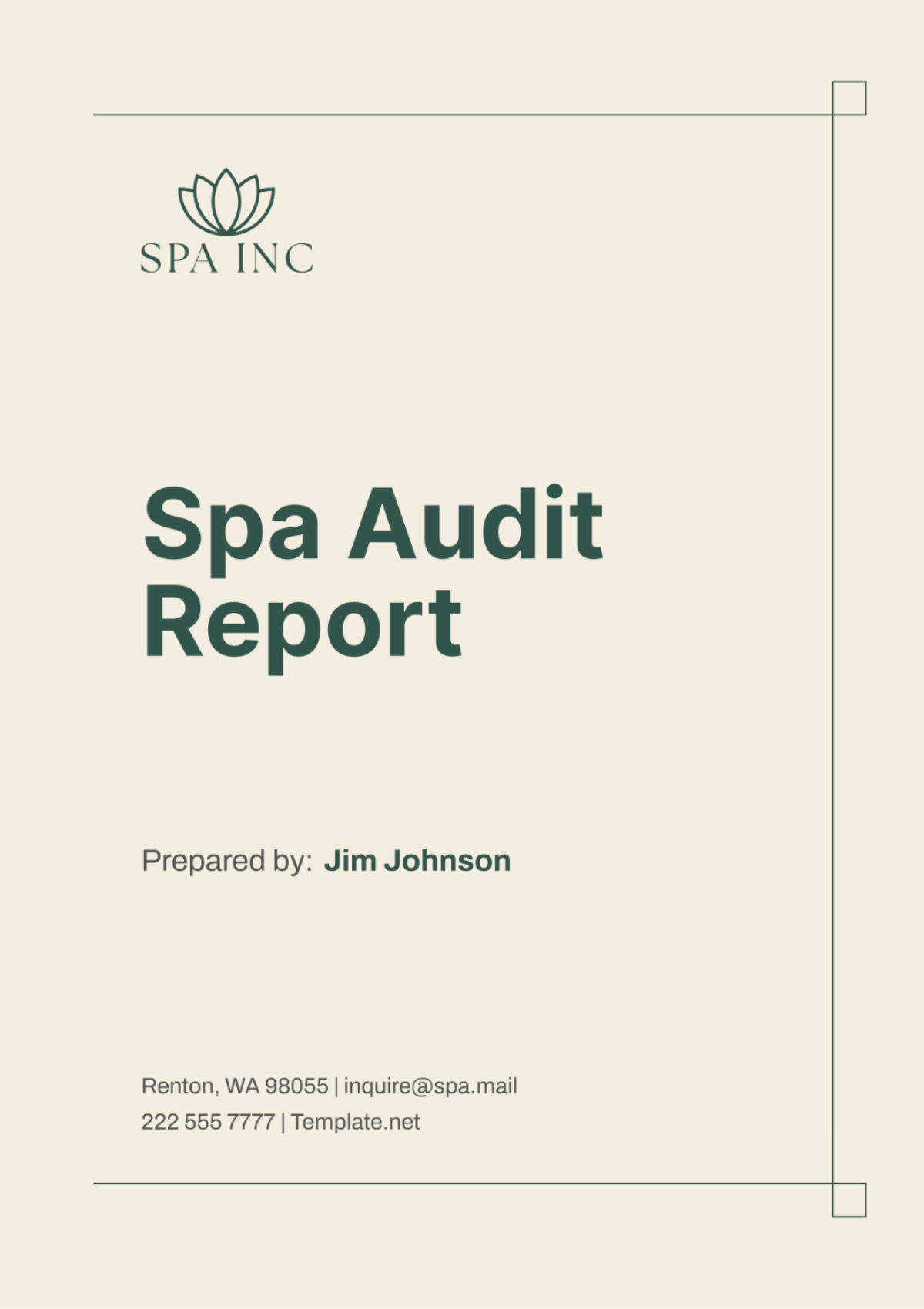 Spa Audit Report Template - Edit Online & Download