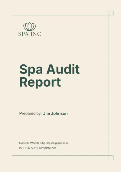 Free Spa Audit Report Template to Edit Online