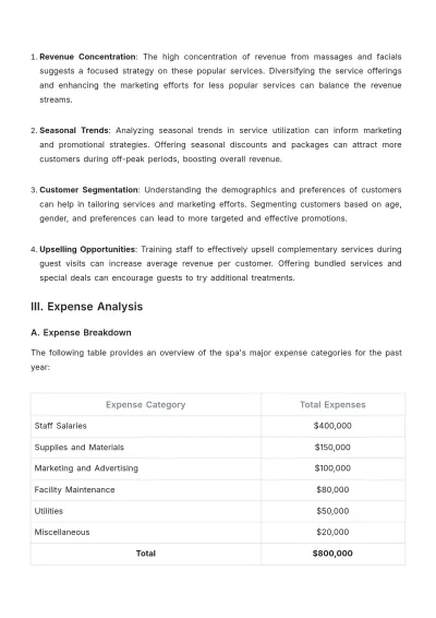 Free Spa Audit Report Template to Edit Online
