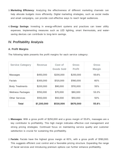 Free Spa Audit Report Template to Edit Online