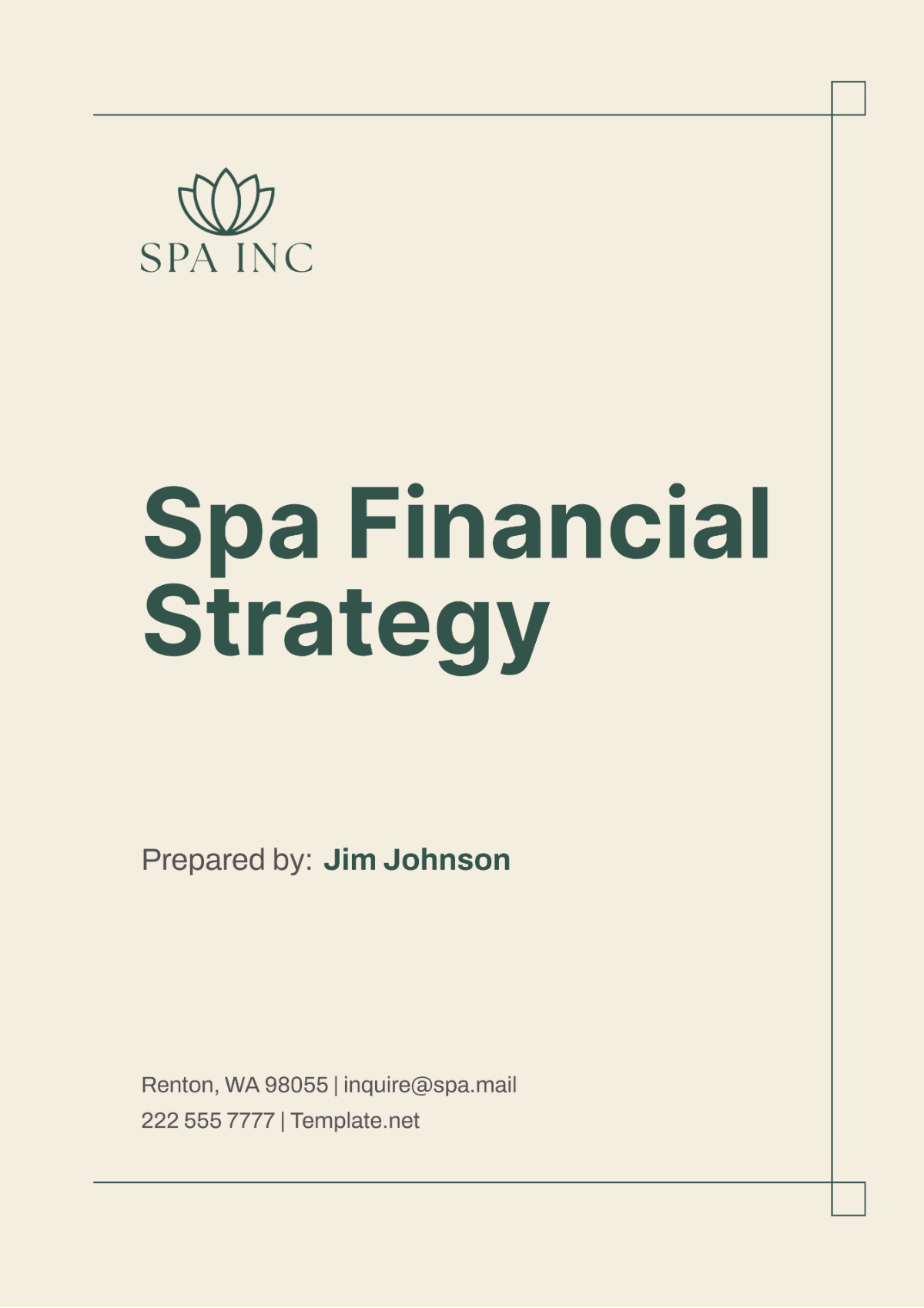 Spa Financial Strategy Template - Edit Online & Download