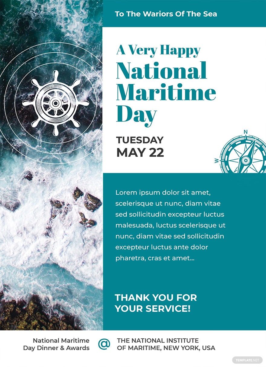 National Maritime Day Invitation Template in PSD