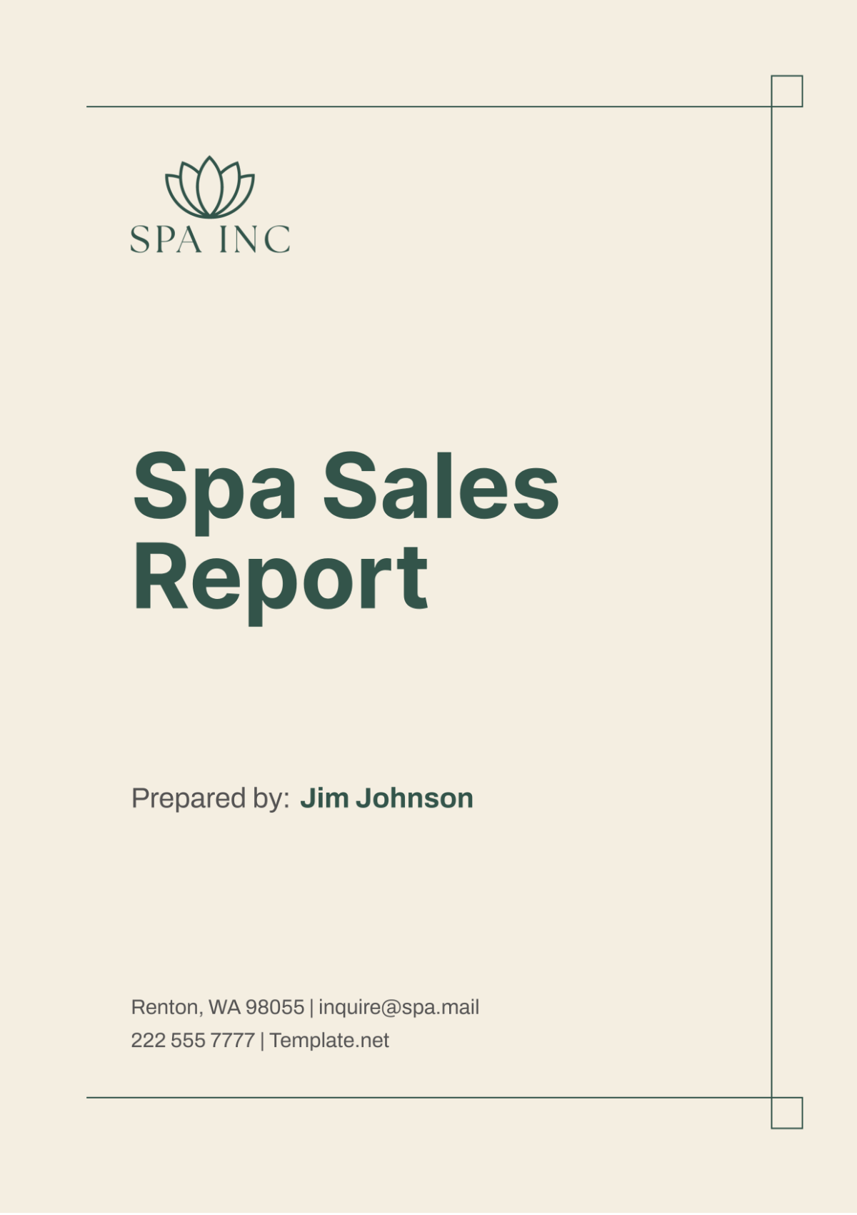 Spa Sales Report Template - Edit Online & Download