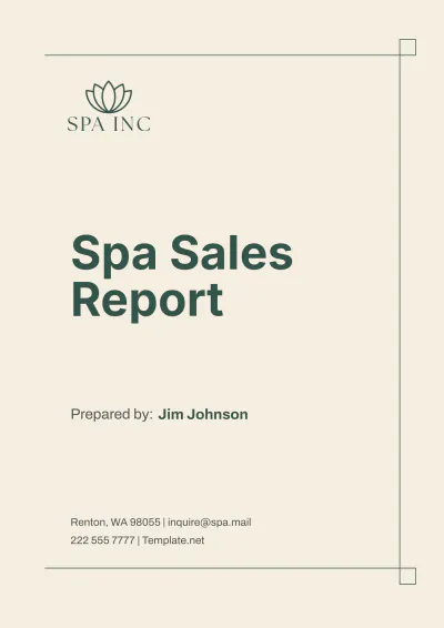 Free Spa Sales Report Template to Edit Online