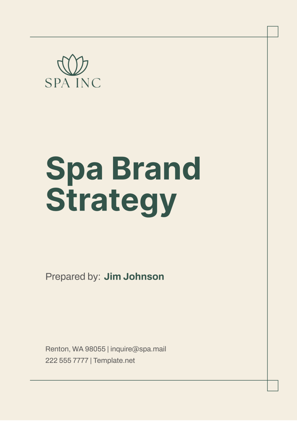 Spa Brand Strategy Template - Edit Online & Download