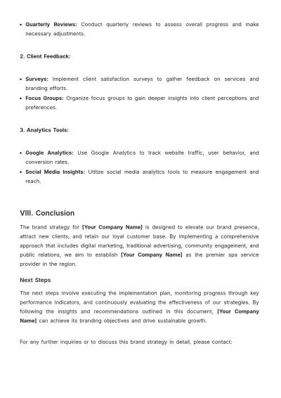Free Spa Brand Strategy Template to Edit Online
