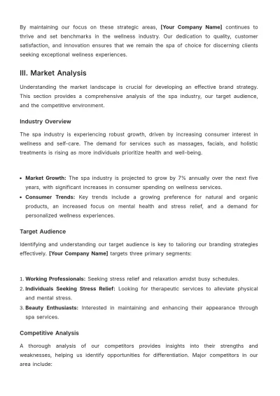 Free Spa Brand Strategy Template to Edit Online
