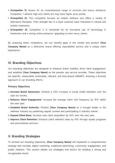 Free Spa Brand Strategy Template to Edit Online