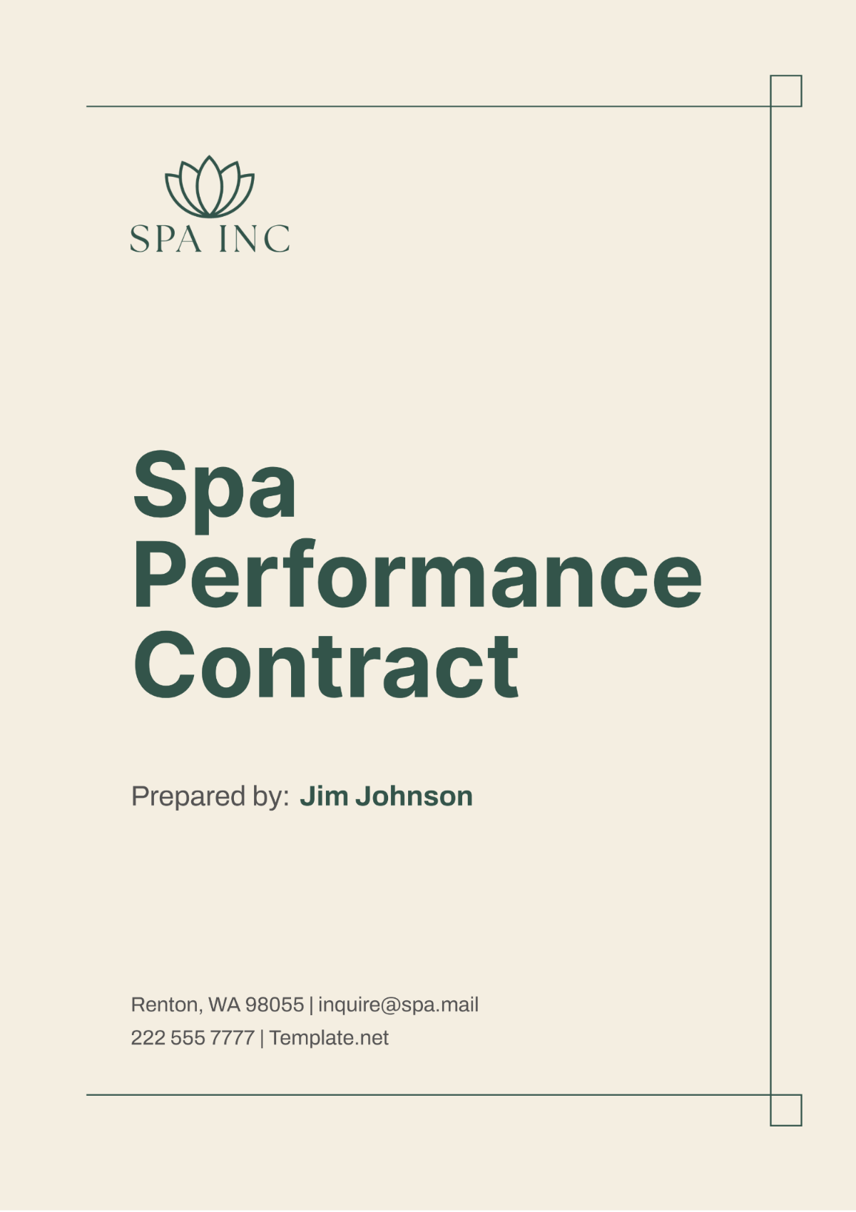 Spa Performance Contract Template - Edit Online & Download