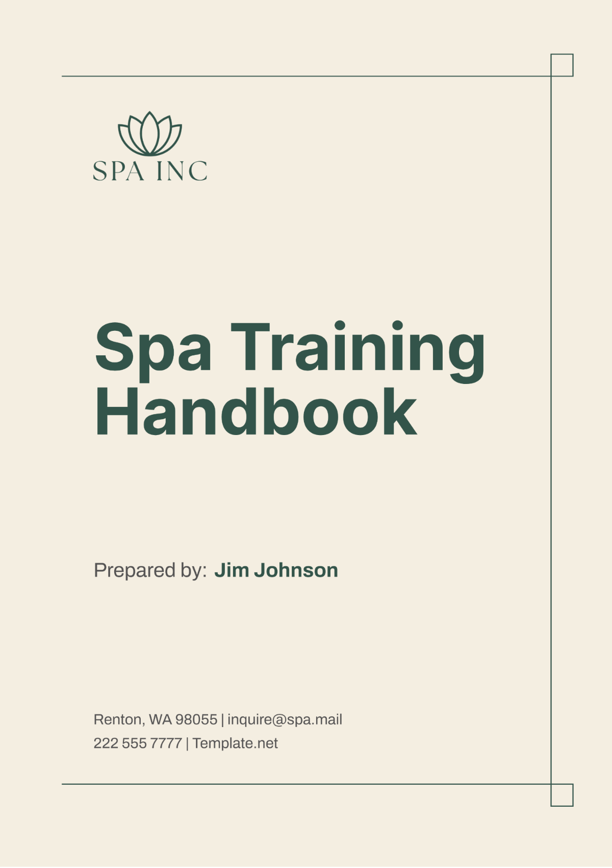 Spa Training Handbook Template - Edit Online & Download