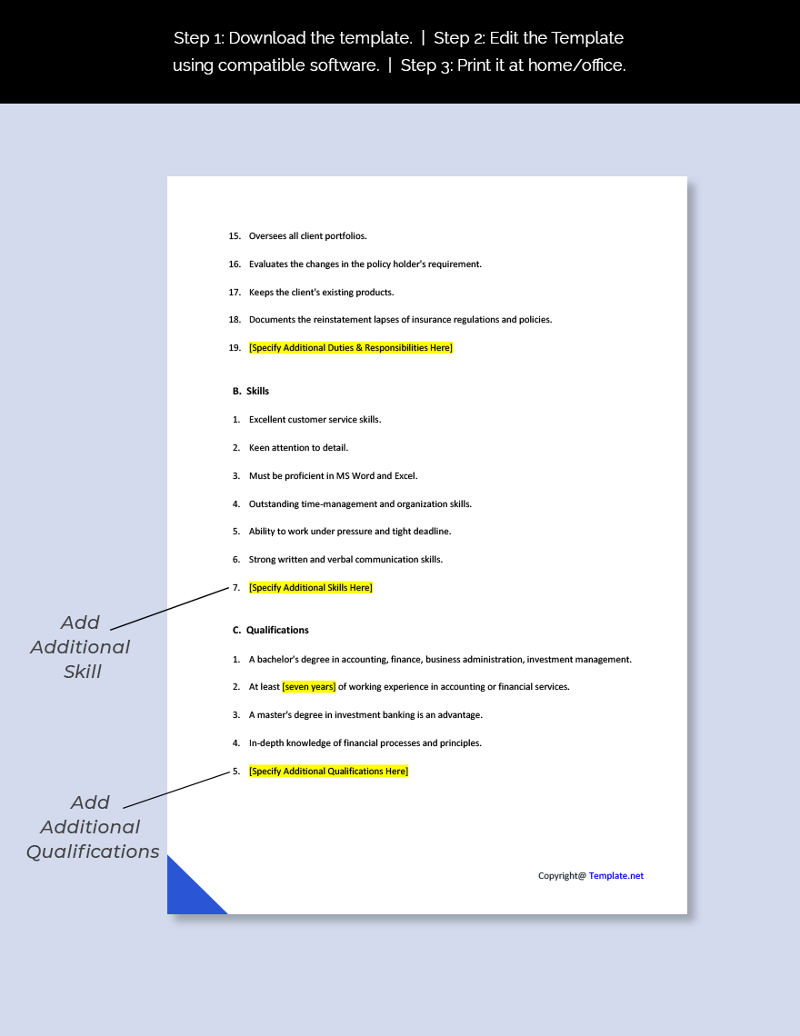 Financial Services Associate Job Ad Description Template Download In