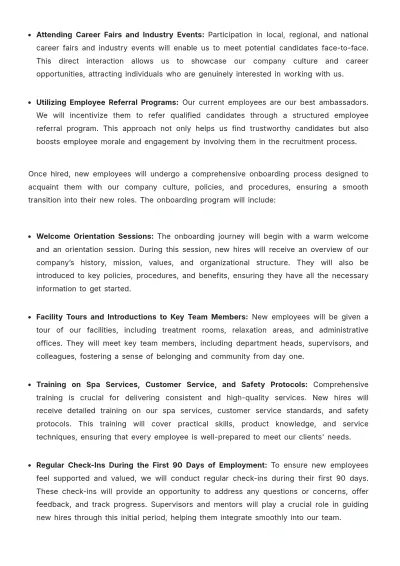 Free Spa HR Strategy Template to Edit Online