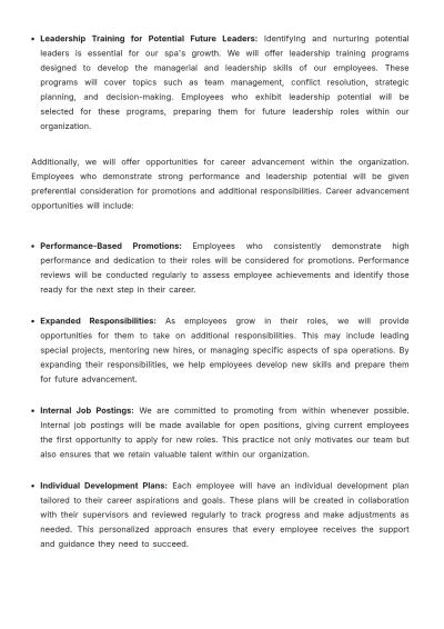 Free Spa HR Strategy Template to Edit Online