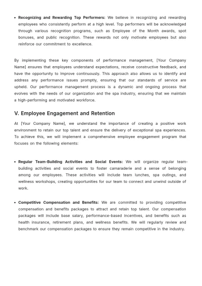 Free Spa HR Strategy Template to Edit Online