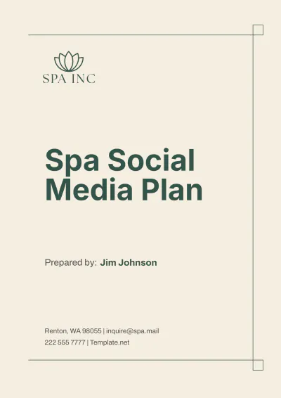 Free Spa Social Media Plan Template to Edit Online