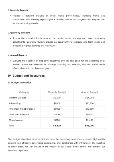 Free Spa Social Media Plan Template to Edit Online