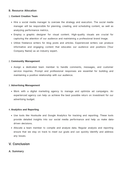 Free Spa Social Media Plan Template to Edit Online
