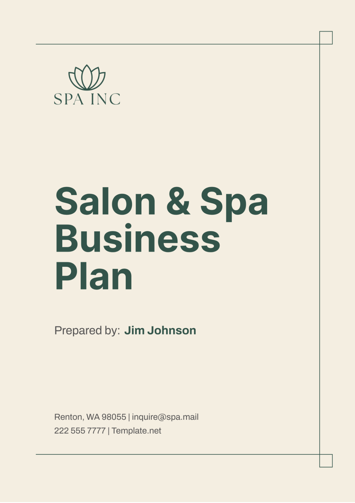 Salon & Spa Business Plan Template - Edit Online & Download