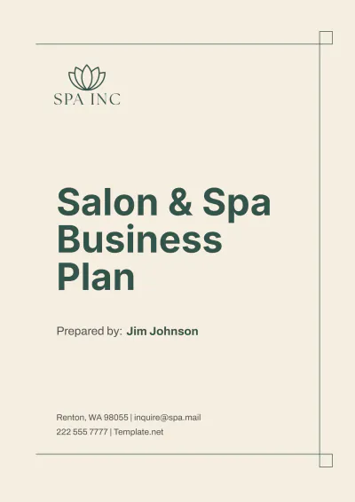 Free Salon & Spa Business Plan Template to Edit Online