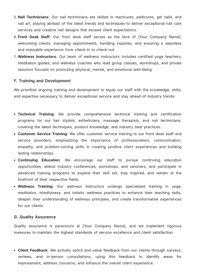 Free Salon & Spa Business Plan Template to Edit Online