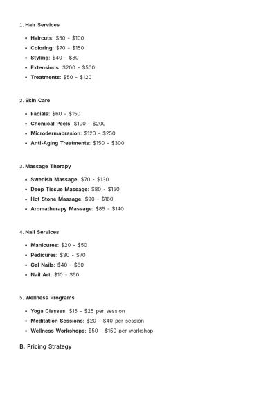 Free Salon & Spa Business Plan Template to Edit Online