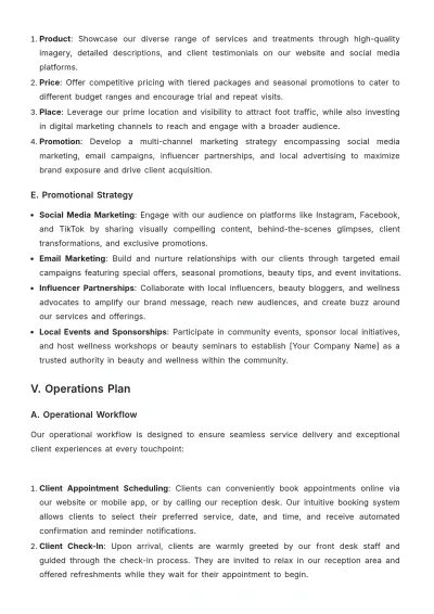 Free Salon & Spa Business Plan Template to Edit Online