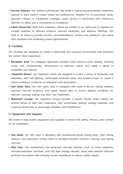 Free Salon & Spa Business Plan Template to Edit Online