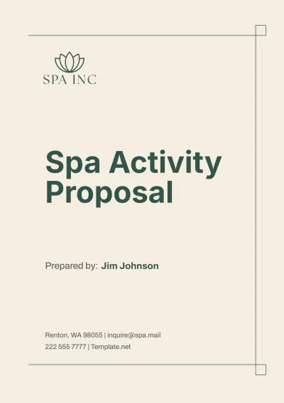 Free Spa Activity Proposal Template to Edit Online