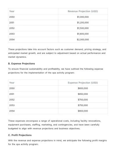 Free Spa Activity Proposal Template to Edit Online