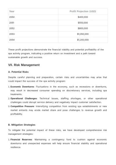 Free Spa Activity Proposal Template to Edit Online