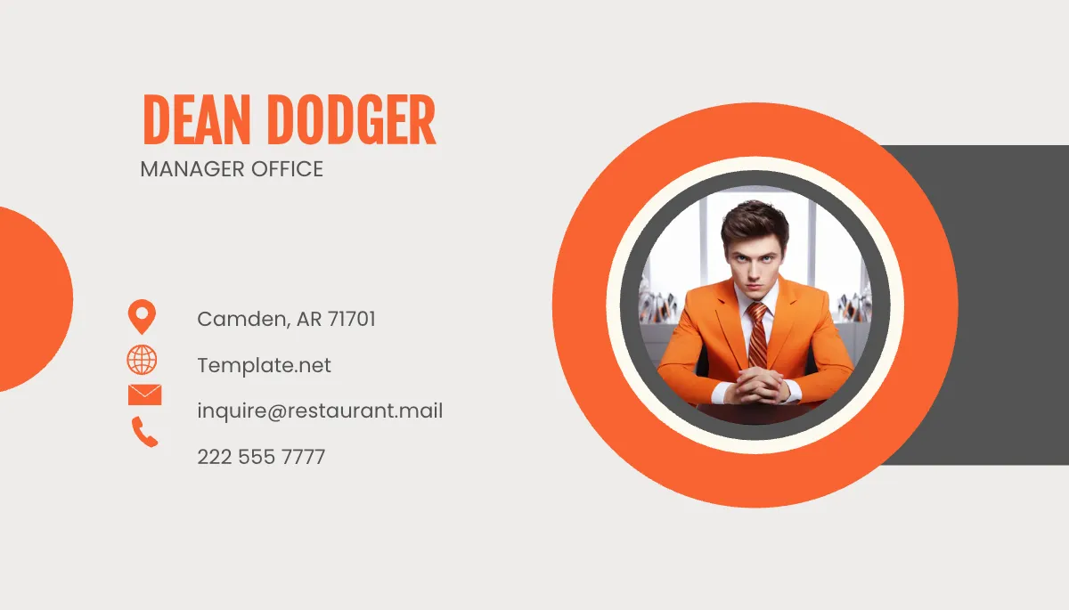 Free Restaurant Company Business Card Template to Edit Online