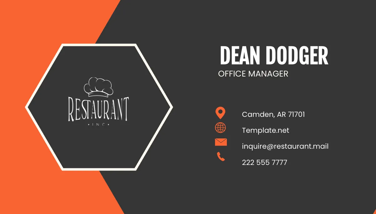 Free Restaurant Advertising Business Card Template to Edit Online