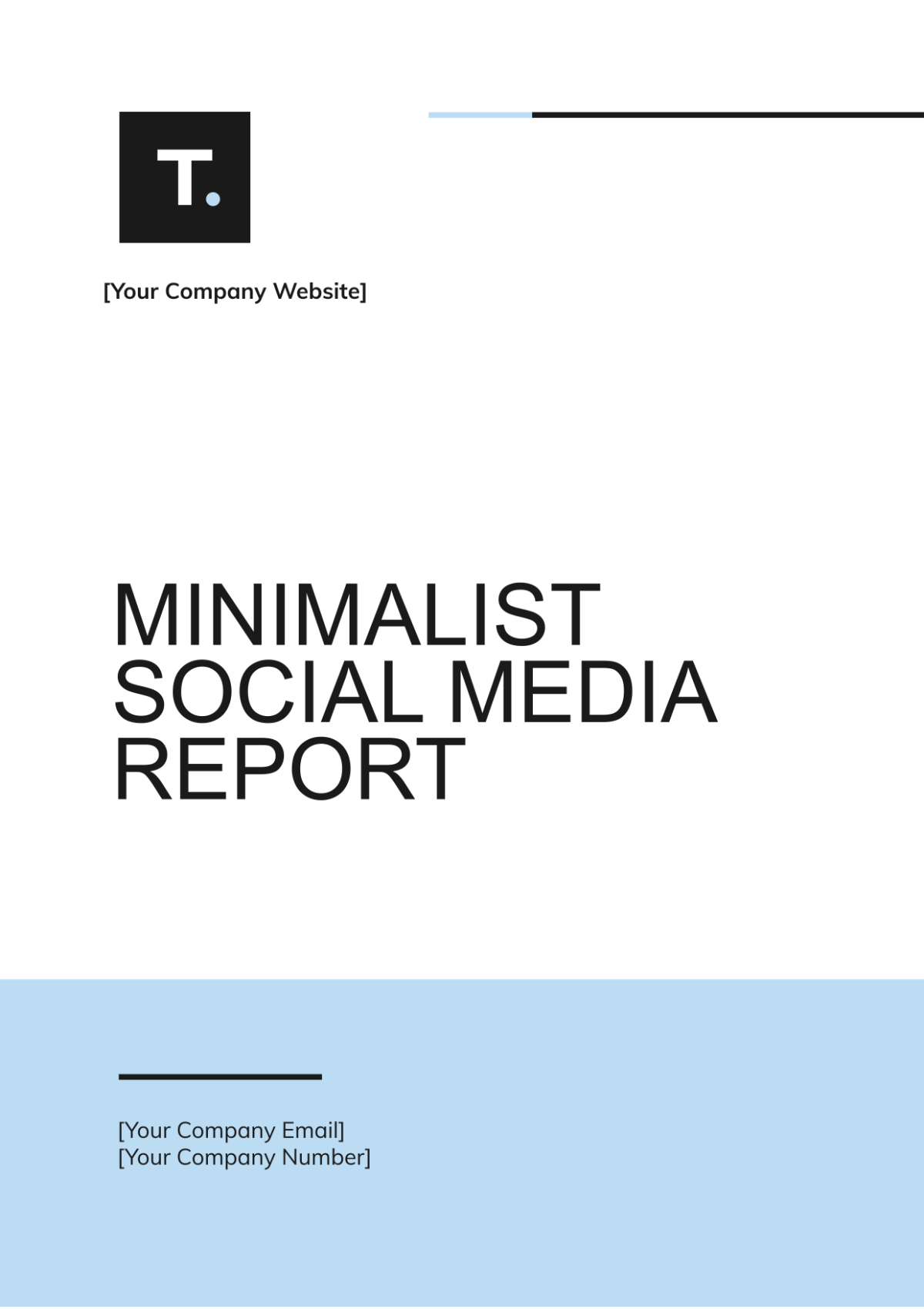 Minimalist Social Media Report Template - Edit Online & Download