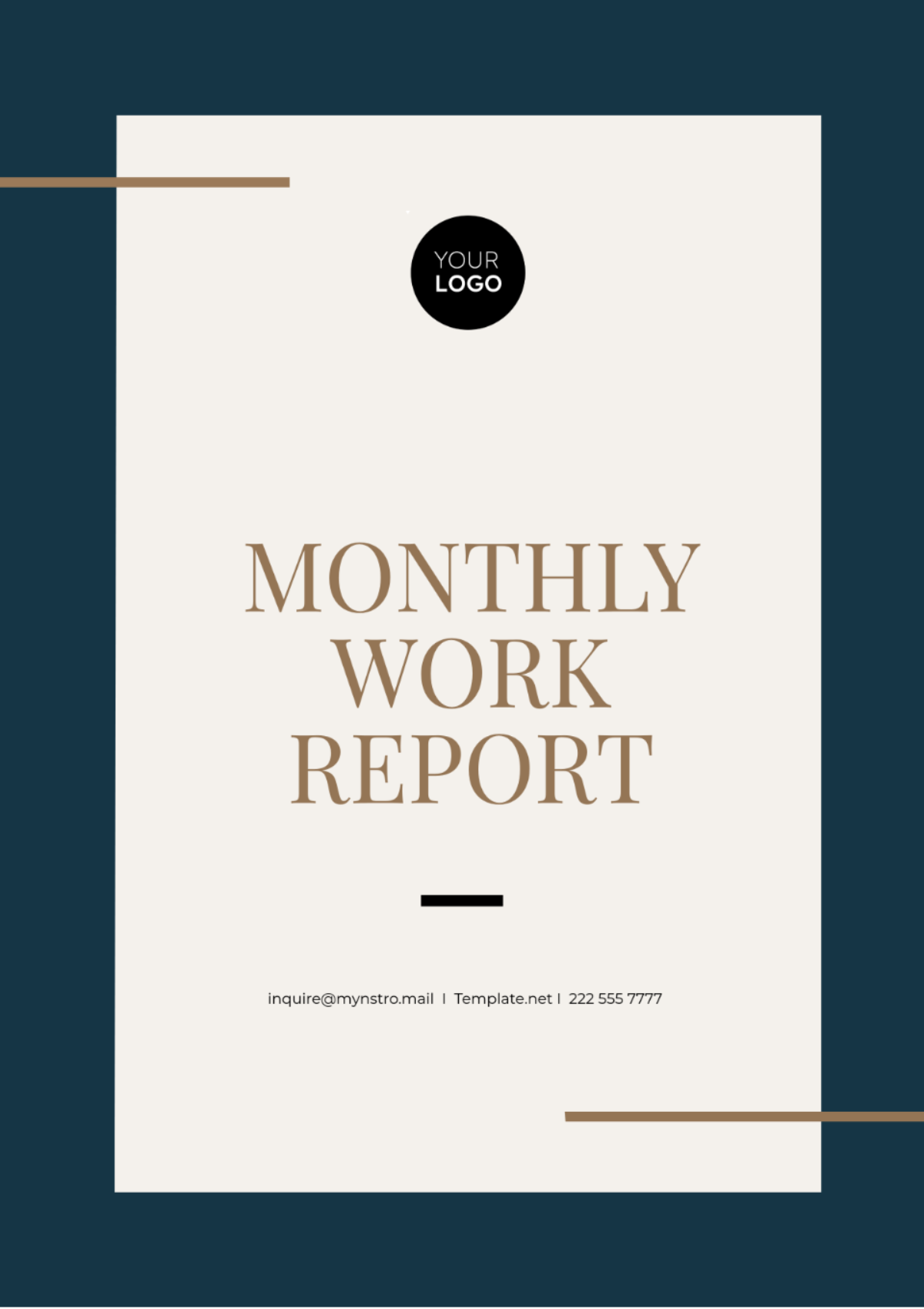 Monthly Work Report Template - Edit Online & Download