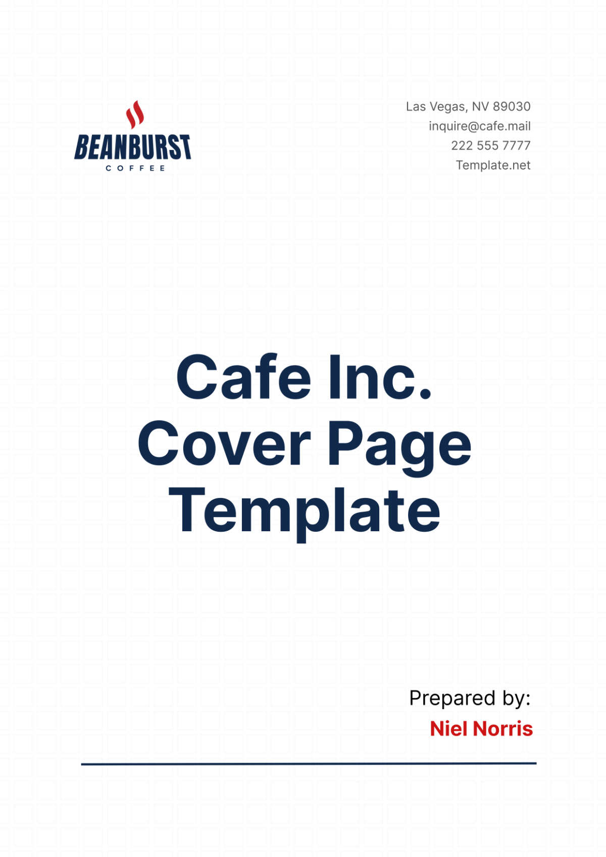 Cafe Cover Page
