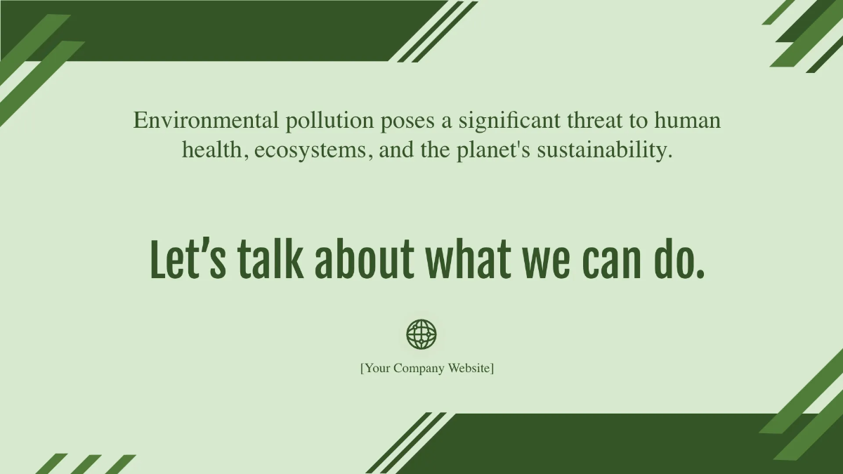 Free Environment Pollution PPT Template to Edit Online