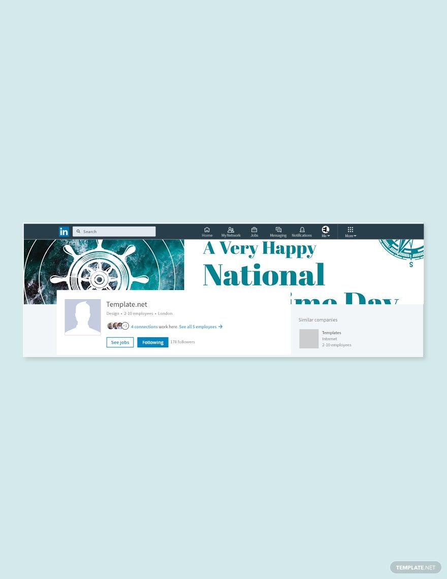 Free National Maritime Day LinkedIn Company Cover Template