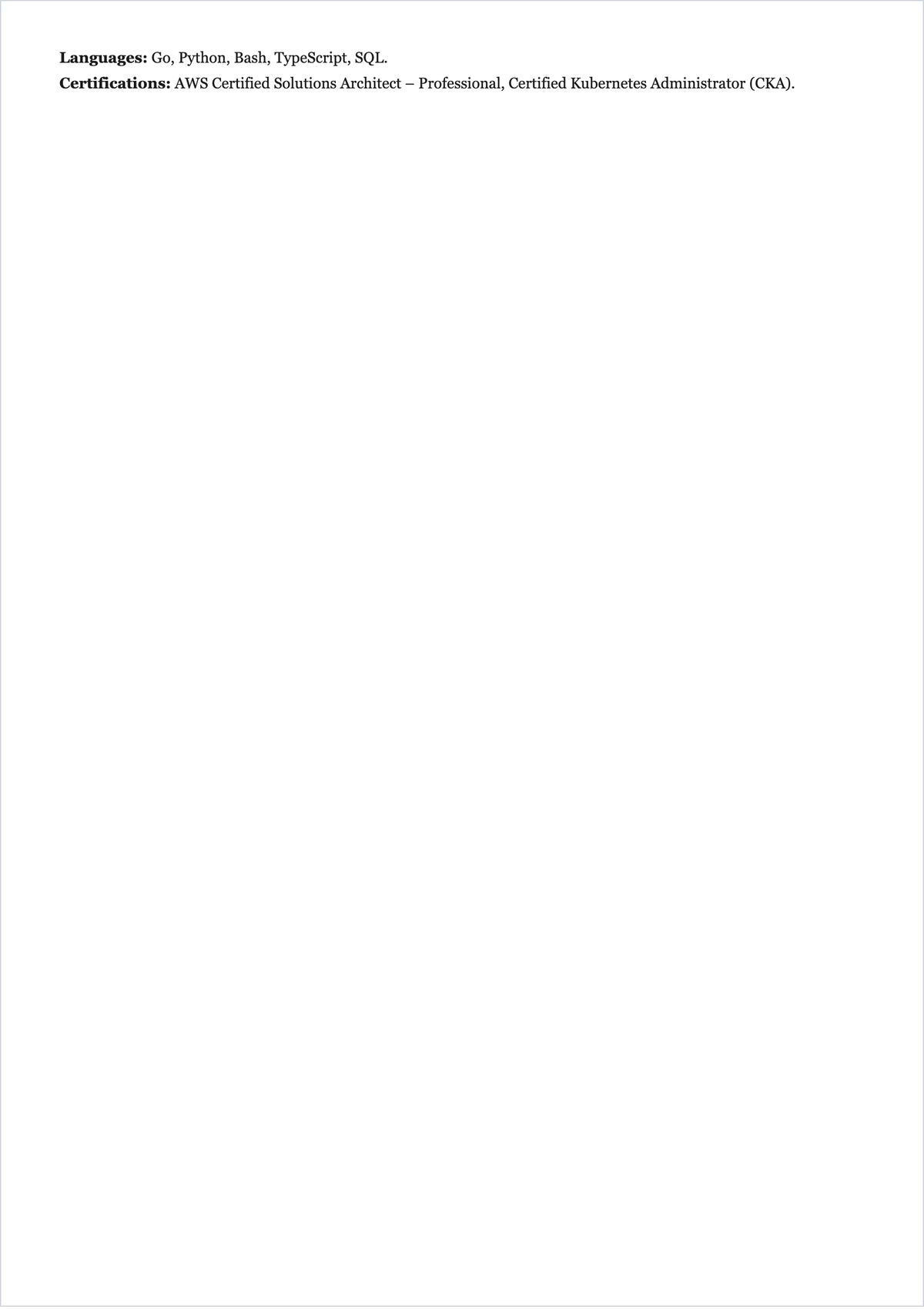 Free DevOps Engineer ATS Resume Template, AI Resume Builder