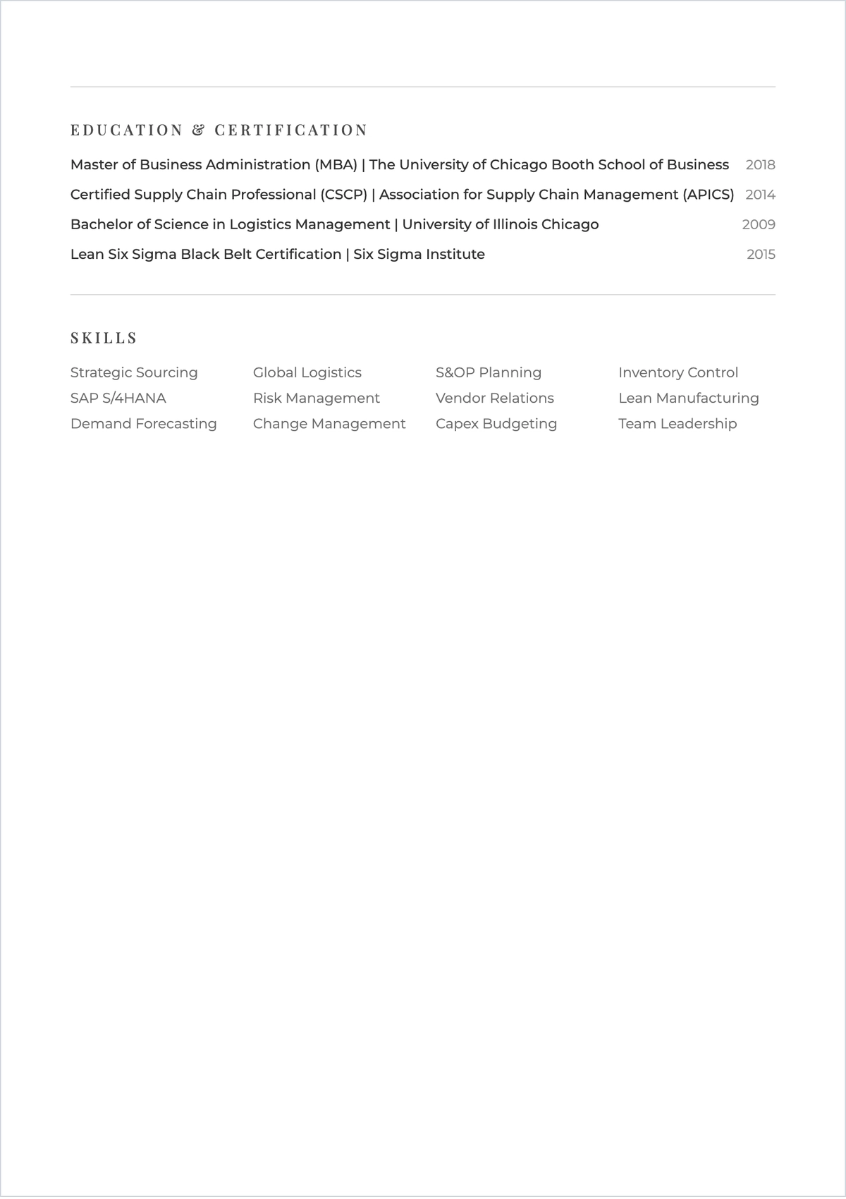 Free Executive Skills Based ATS Resume Template, AI Resume Builder