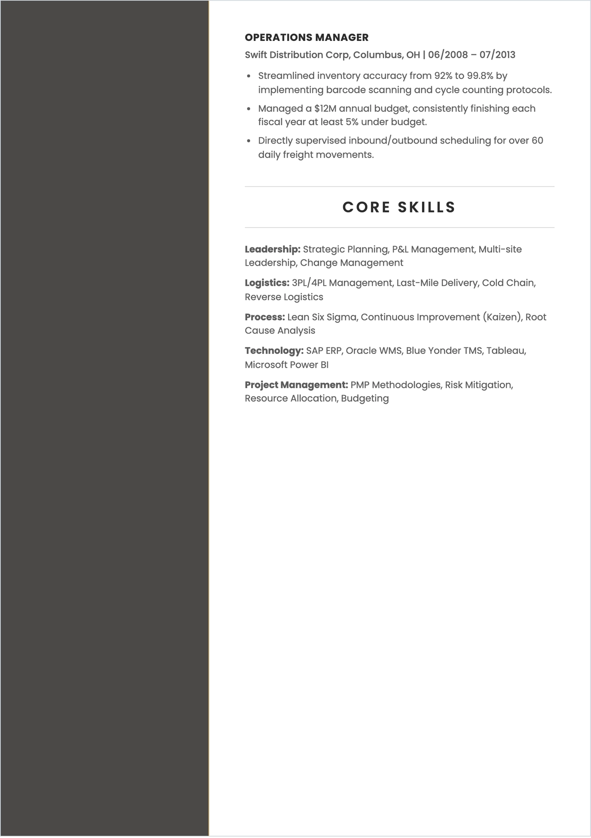 Free Management Skills Based ATS Resume Template, AI Resume Builder