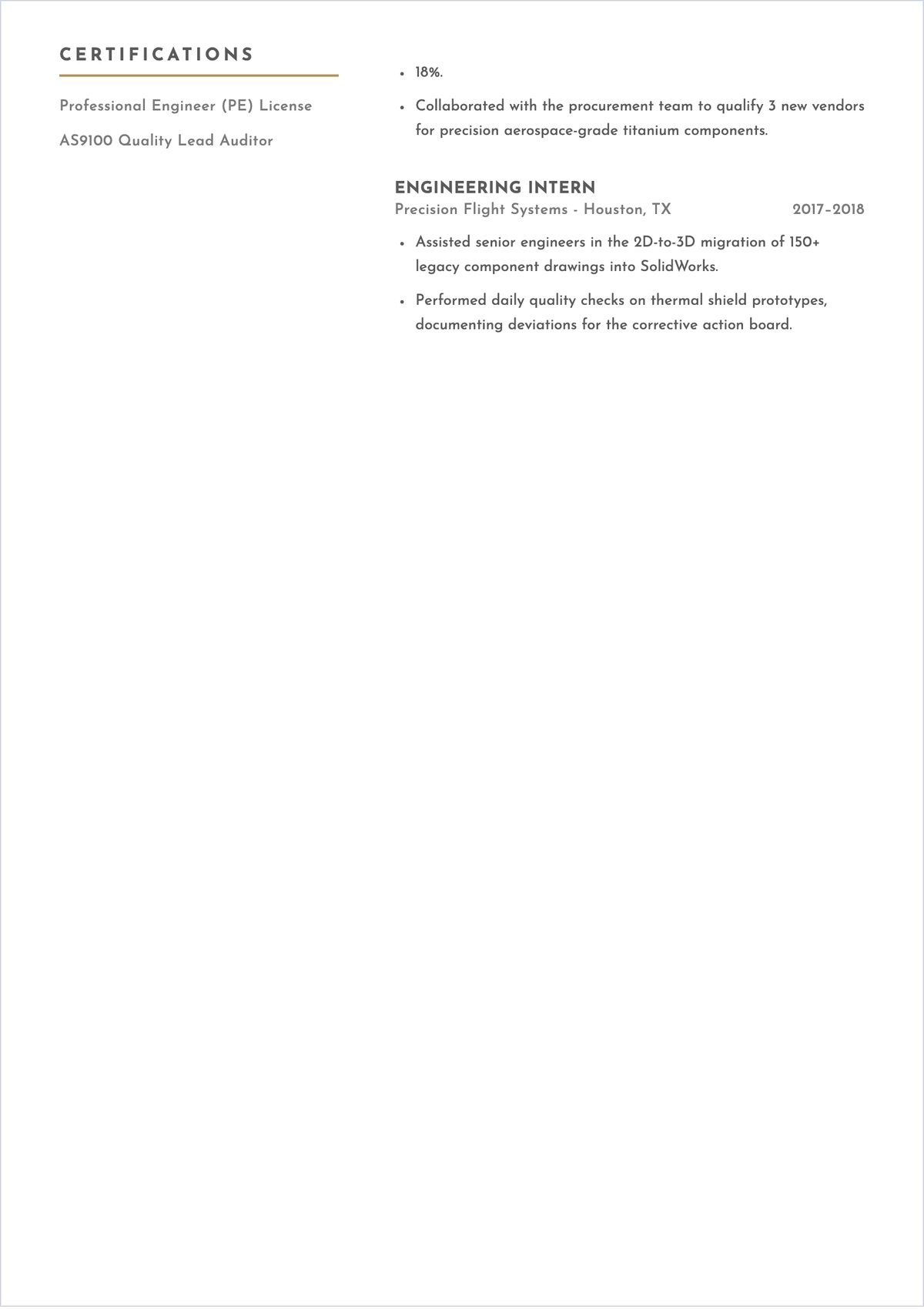 Free Engineering Skills Based ATS Resume Template, AI Resume Builder