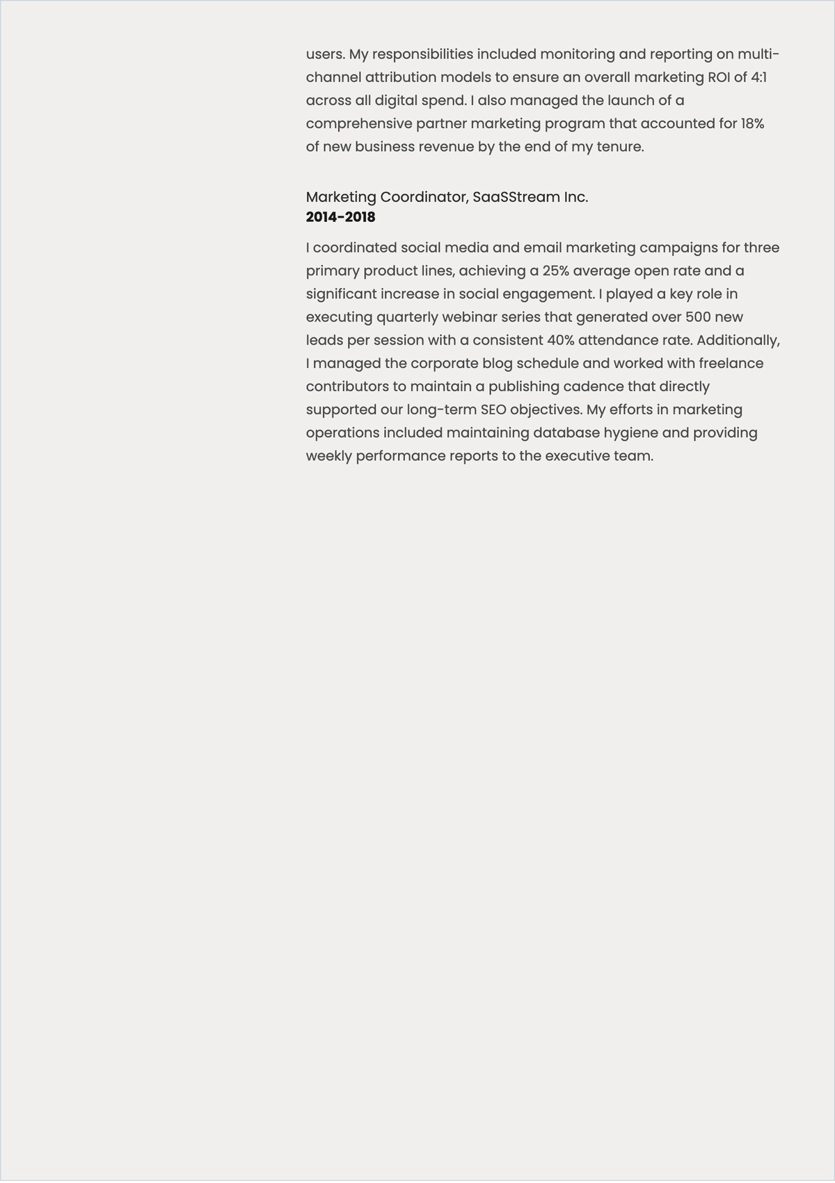 Free Marketing Skills Based ATS Resume Template, AI Resume Builder