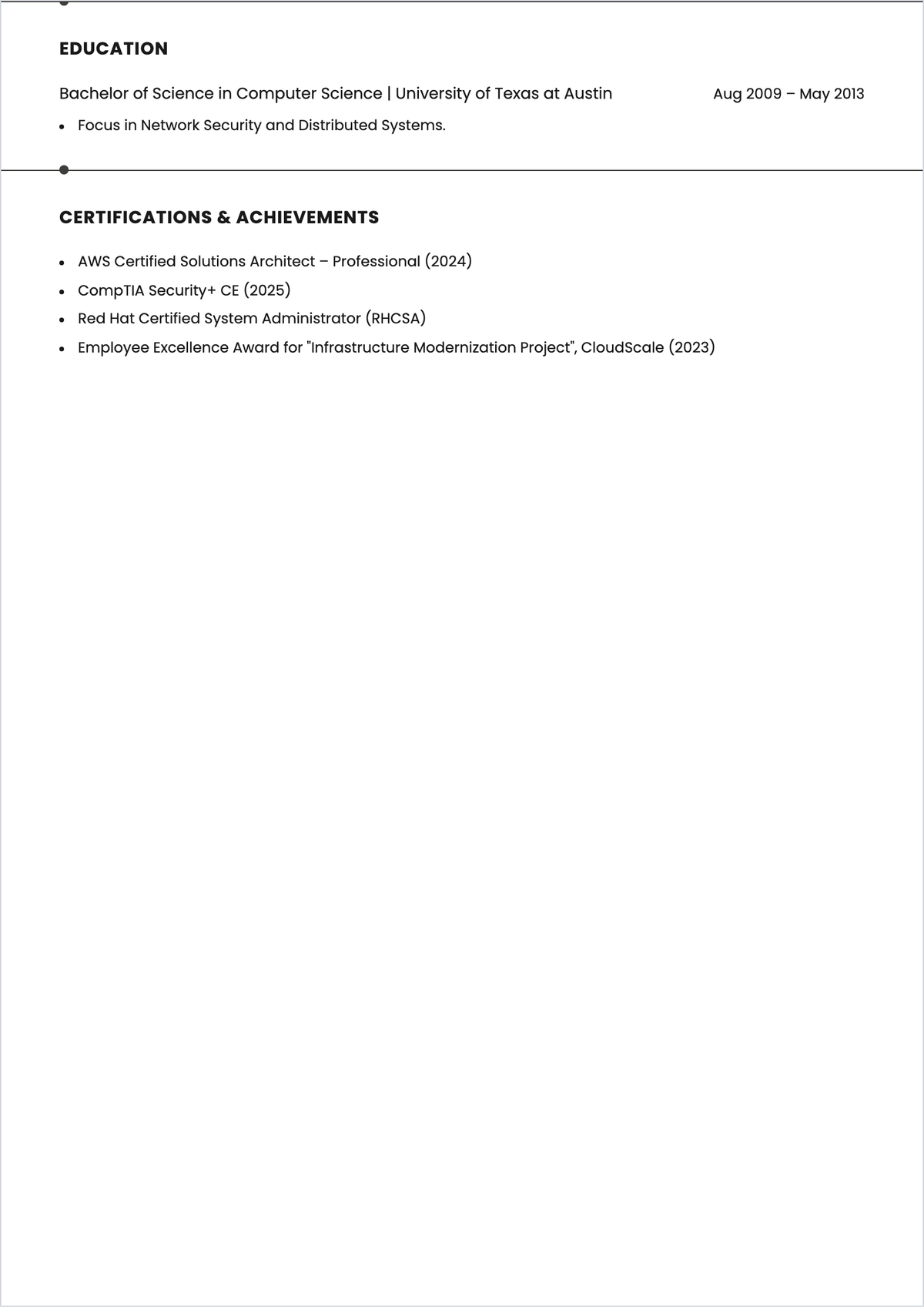 Free Information Technology Skills Based ATS Resume Template