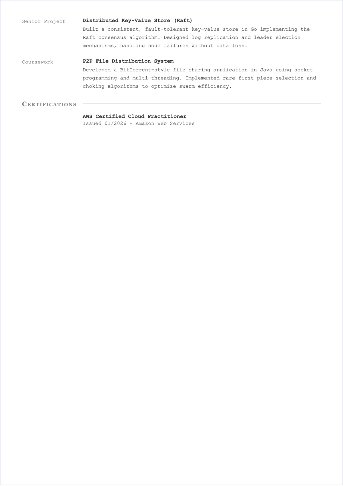 Free 2 Page ATS Resume for freshers Template, AI Resume Builder