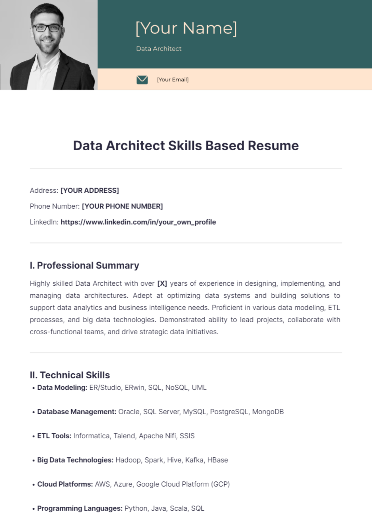 Data Architect Skills Based Resume - Edit Online & Download