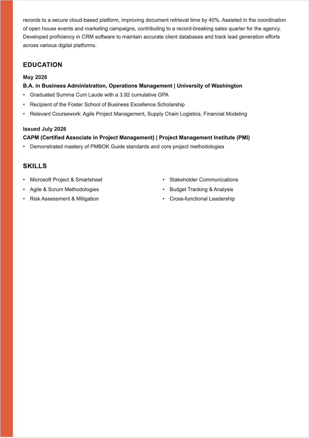 Free 2 Page Graduate ATS Resume Template, AI Resume Builder