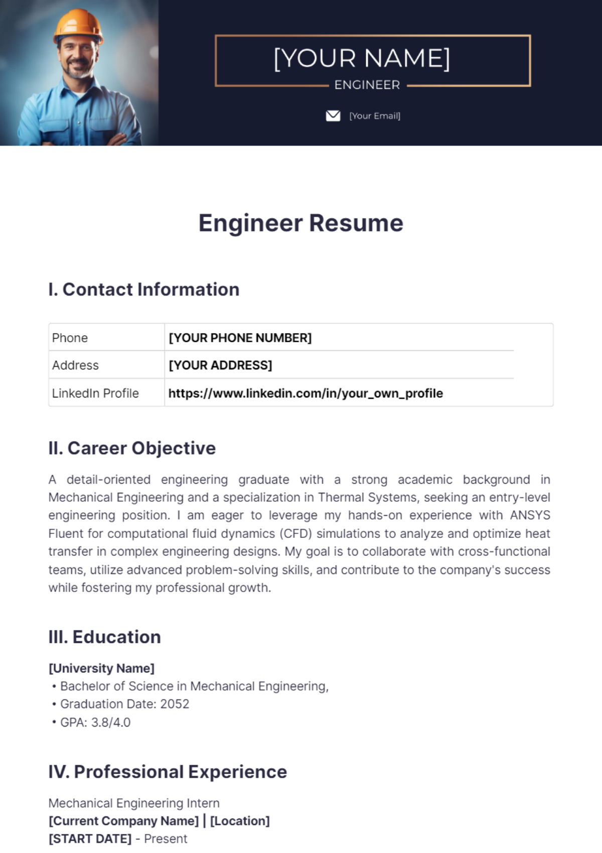 Engineer Resume Templates - Edit Online & Download