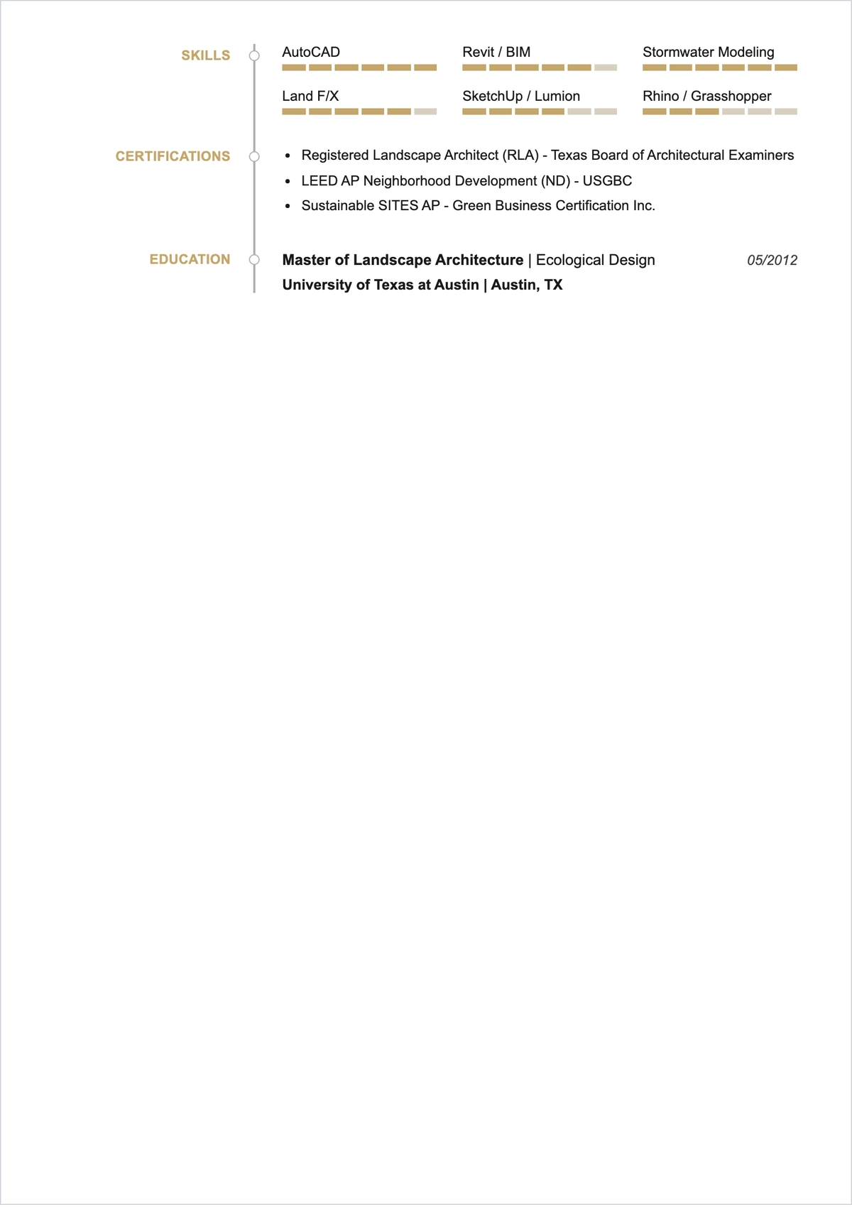 Free Landscape Architect ATS Resume Template, AI Resume Builder
