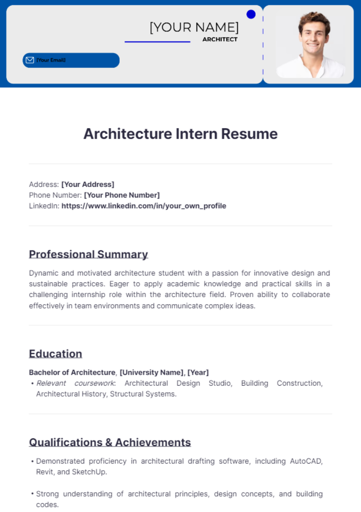 Architecture Intern Resume - Edit Online & Download